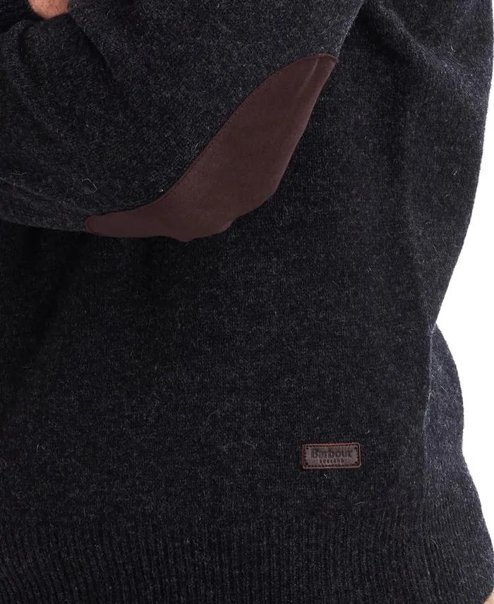 Men Sweaters Barbour Patch Crew Neck Sweater Willow Green