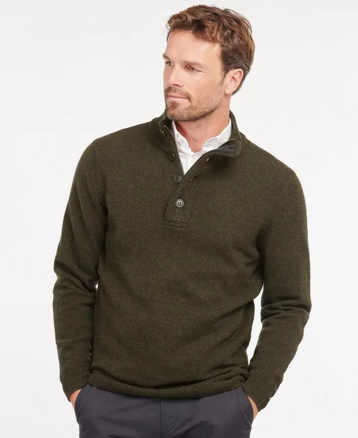 Men Sweaters Barbour Patch Half Zip Sweater Stone