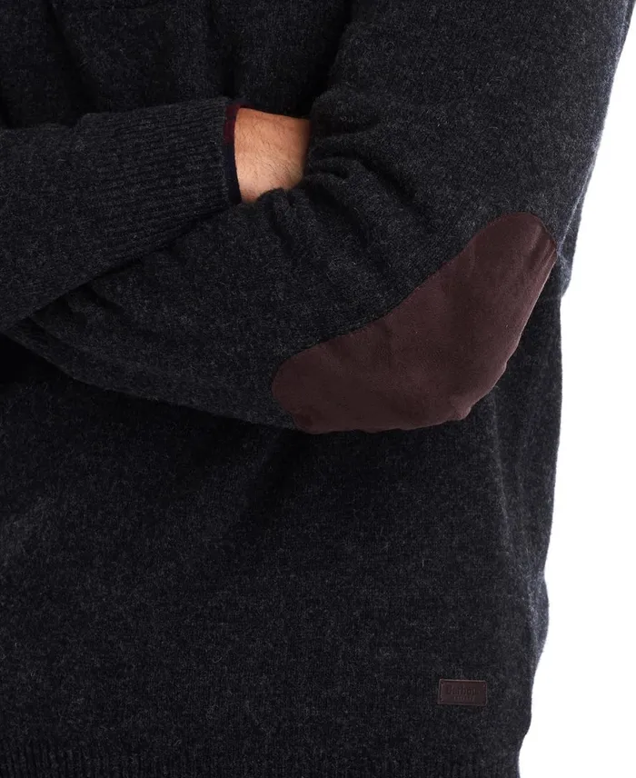 Men Sweaters Barbour Patch Half Zip Sweater Stone Men Sweaters Barbour Patch Half Zip Sweater Stone