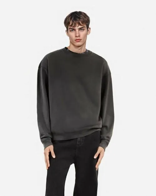 Men Sweatshirts The Kooples Black Screen Print Sweatshirt Black Washed