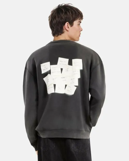 Men Sweatshirts The Kooples Black Screen Print Sweatshirt Black Washed