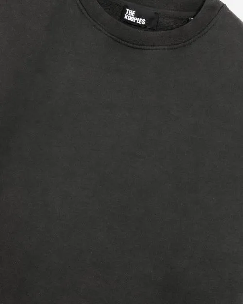 Men Sweatshirts The Kooples Black Screen Print Sweatshirt Black Washed