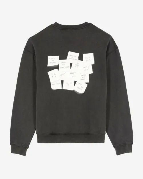 Men Sweatshirts The Kooples Black Screen Print Sweatshirt Black Washed