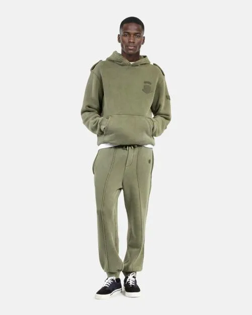 Men Sweatshirts The Kooples Khaki Hooded Sweatshirt With Patches Kaki