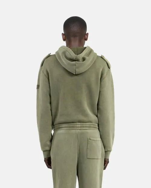 Men Sweatshirts The Kooples Khaki Hooded Sweatshirt With Patches Kaki