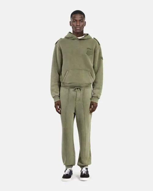 Men Sweatshirts The Kooples Khaki Hooded Sweatshirt With Patches Kaki