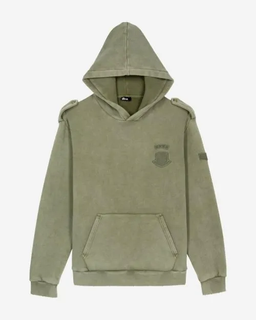 Men Sweatshirts The Kooples Khaki Hooded Sweatshirt With Patches Kaki