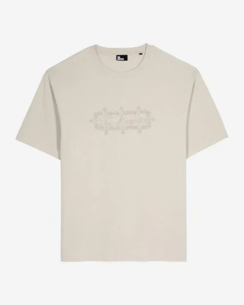 Men Tshirts The Kooples Beige Embroidered TShirt With Logo Beige Grey