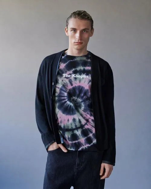 Men Tshirts The Kooples Tie Dye TShirt Ecru Green