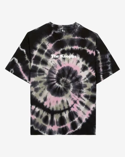 Men Tshirts The Kooples Tie Dye TShirt Ecru Green