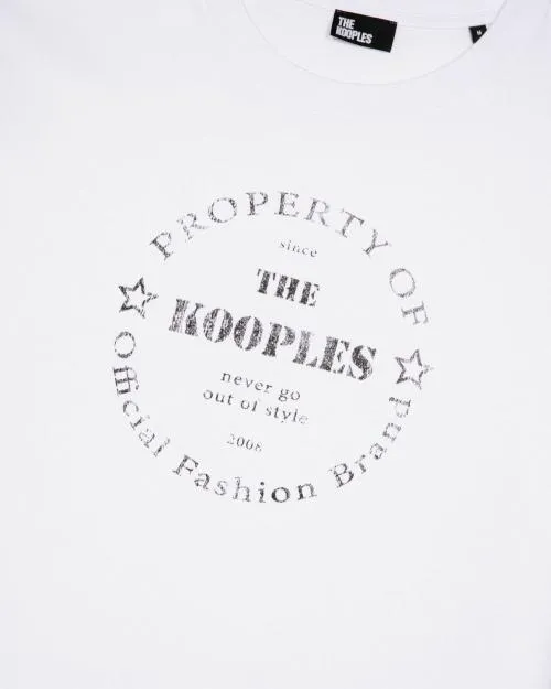 Men Tshirts The Kooples White Screen Printed TShirt White