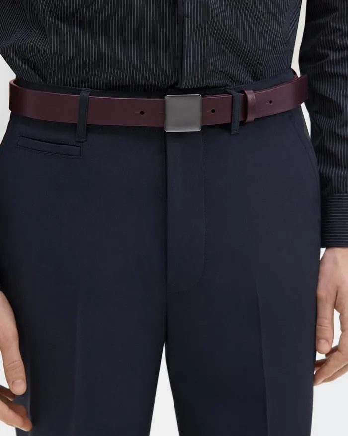 Men Theory Belts Leather Belt Bordeaux