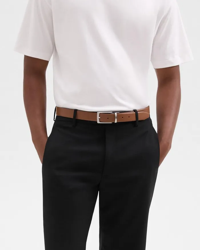 Men Theory Belts Reversible Belt In Leather Cognac