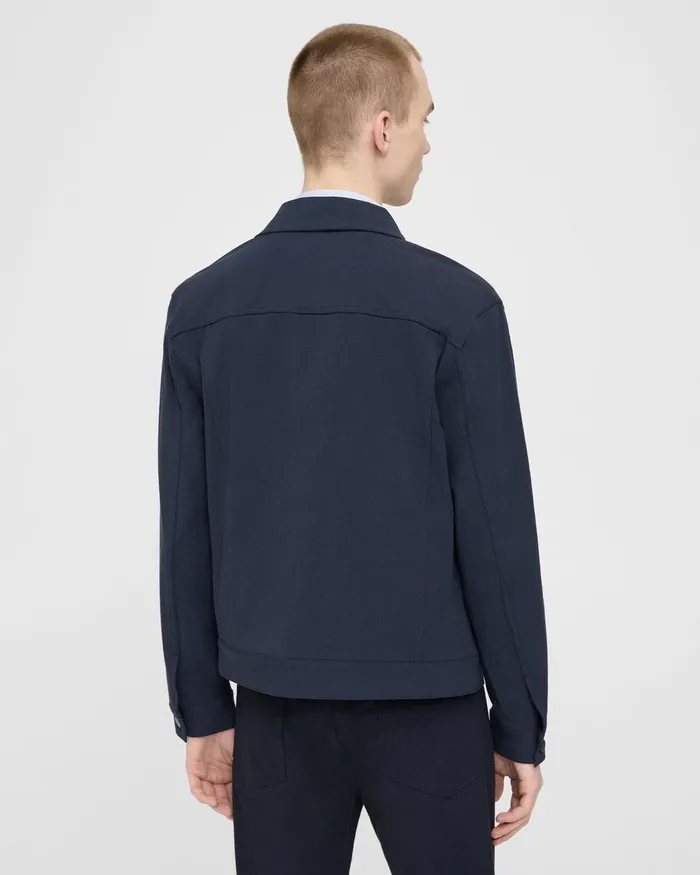 Men Theory Blazers Jackets River Trucker Jacket In Neoteric Twill Baltic