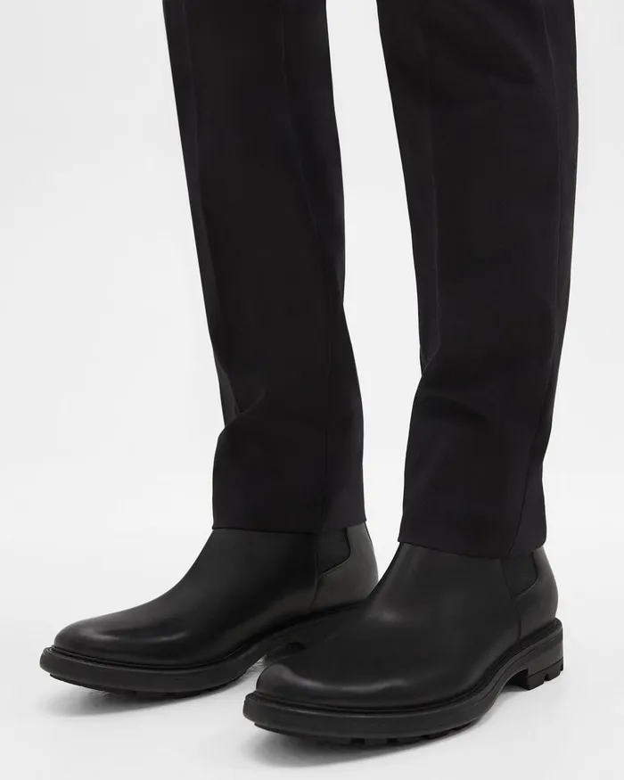 Men Theory Shoes Chelsea Boot In Leather Black