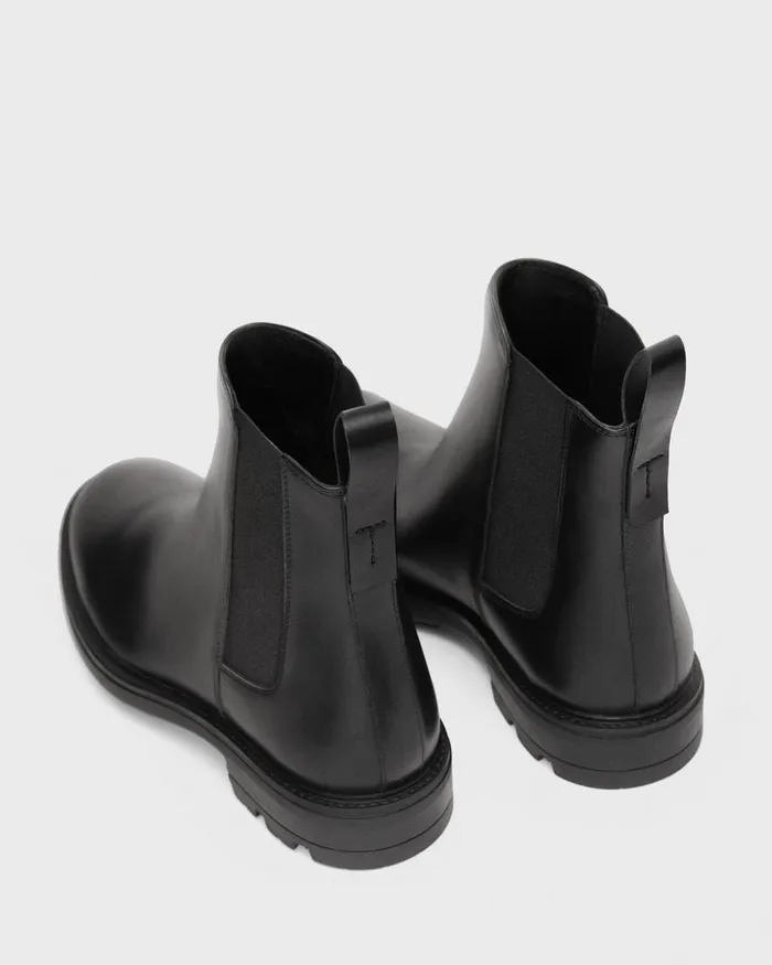Men Theory Shoes Chelsea Boot In Leather Black