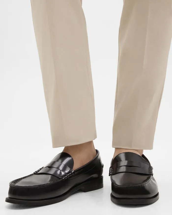 Men Theory Shoes City Loafer In Leather Black