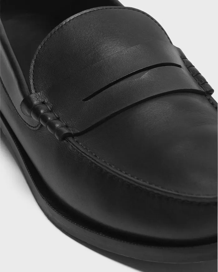 Men Theory Shoes City Loafer In Leather Black