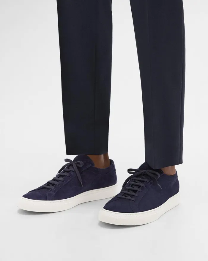 Men Theory Shoes Common Projects Original Achilles Sneakers Navy