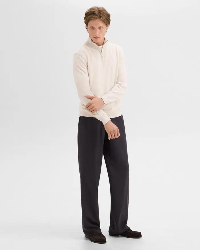 Men Theory Sweaters Cardigans Hilles QuarterZip Sweater In Cashmere Natural Melange