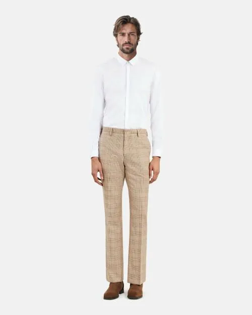 Men Trousers and Jeans The Kooples Beige Prince Of Wales Suit Pants Beigebrown