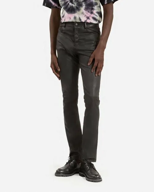 Men Trousers and Jeans The Kooples Black Leather SlimFit Pants Black