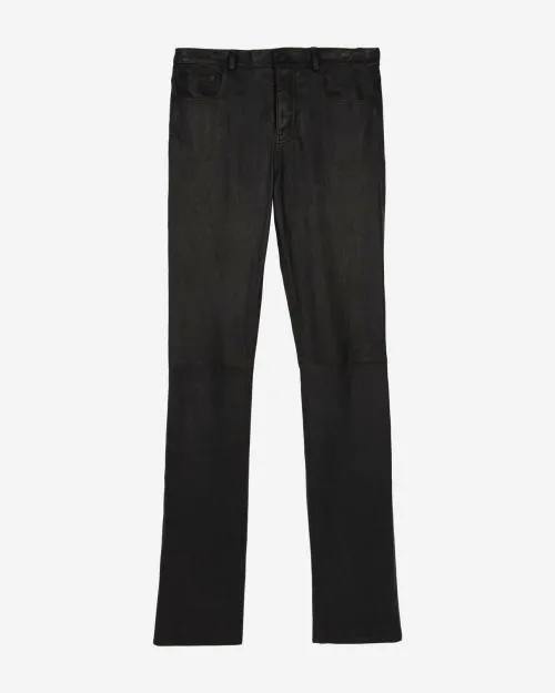 Men Trousers and Jeans The Kooples Black Leather SlimFit Pants Black