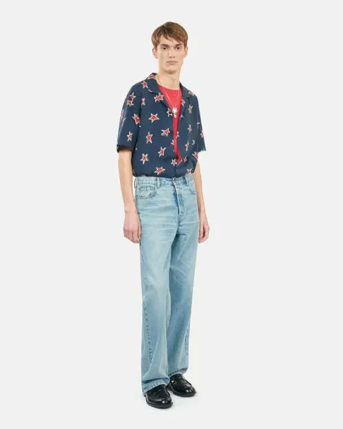 Men Trousers and Jeans The Kooples Straight Blue Jeans Bluegreen