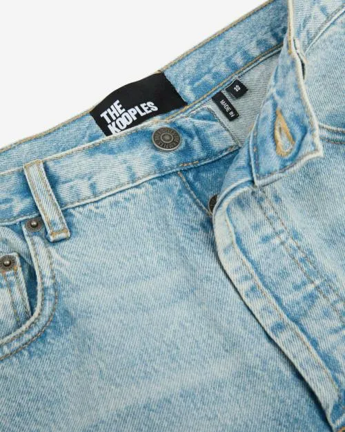 Men Trousers and Jeans The Kooples Straight Blue Jeans Bluegreen