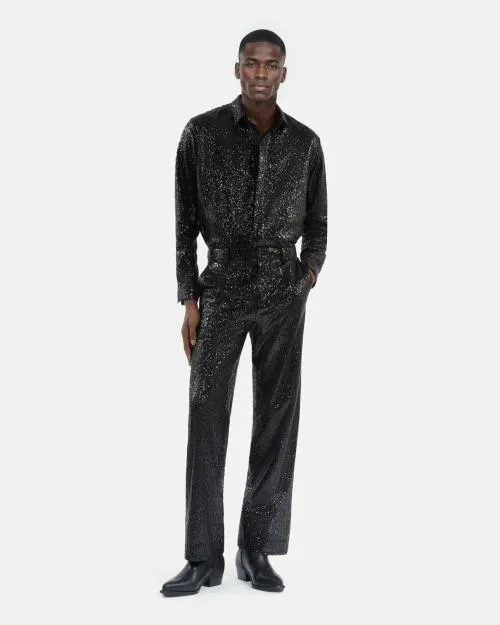 Men Trousers and Jeans The Kooples StraightCut Black Sequin Pants Black