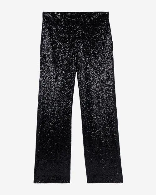 Men Trousers and Jeans The Kooples StraightCut Black Sequin Pants Black