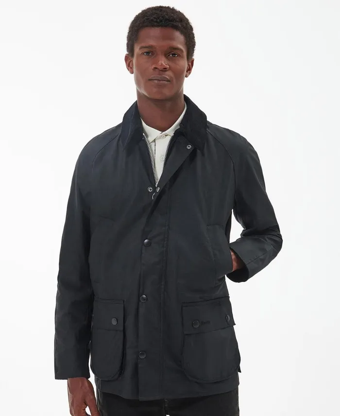 Men Waxed Jackets Barbour Ashby Wax Jacket Classic Blackclassic