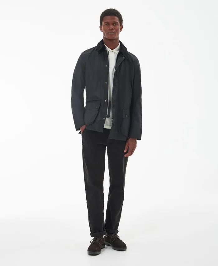 Men Waxed Jackets Barbour Ashby Wax Jacket Classic Blackclassic