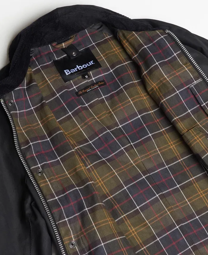 Men Waxed Jackets Barbour Ashby Wax Jacket Classic Blackclassic