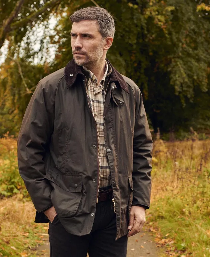 Men Waxed Jackets Barbour Beaufort Wax Jacket Bark