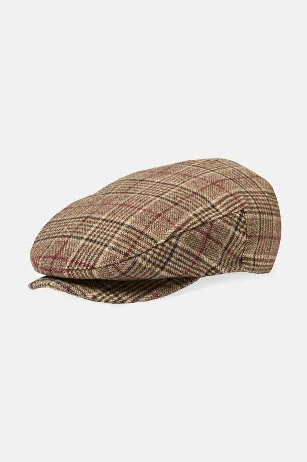 MenWomen 20th Anniversary Hooligan Flat Cap Brown Plaid Brixton Caps