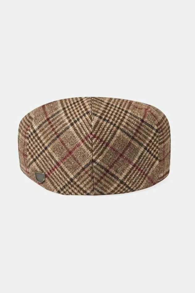 MenWomen 20th Anniversary Hooligan Flat Cap Brown Plaid Brixton Caps