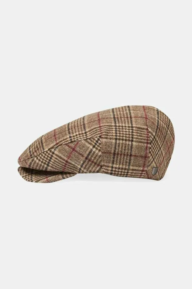 MenWomen 20th Anniversary Hooligan Flat Cap Brown Plaid Brixton Caps