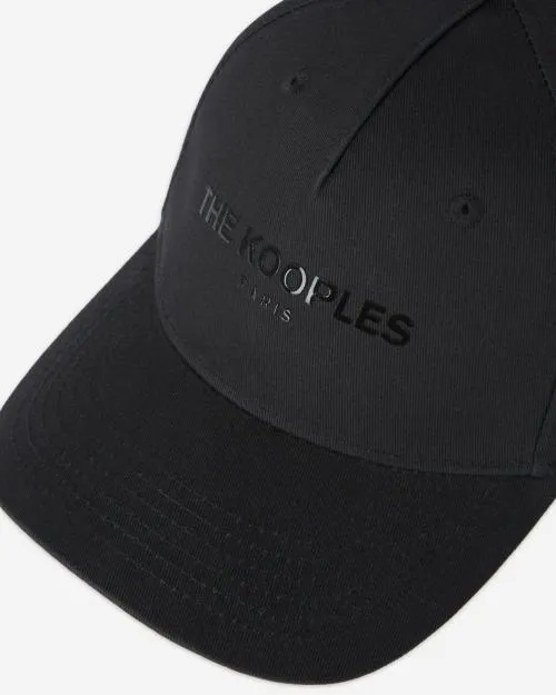 MenWomen Caps The Kooples Logo Black Cap Black