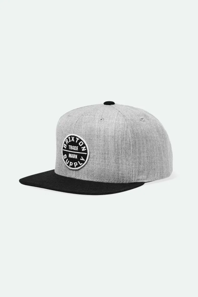 MenWomen Oath III Snapback Light Heather Greyblack Brixton Snapbacks