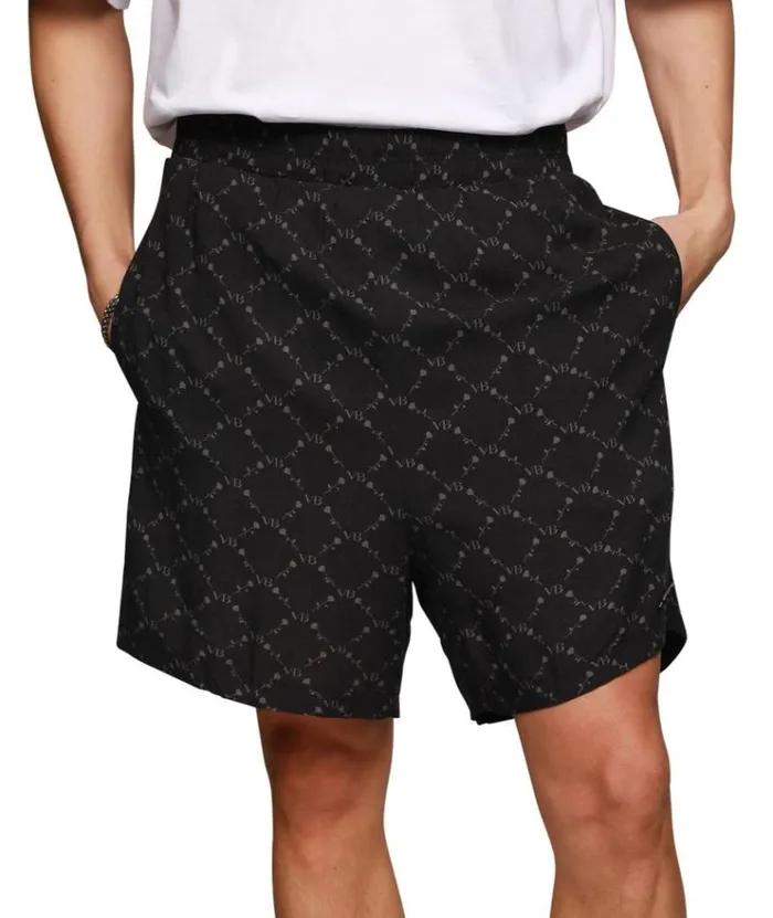 MenWomen PANTS and SHORTS Vertere Berlin MONOGRAM VISCOSE SHORTS 8211 BASIC PATTERN BLACK