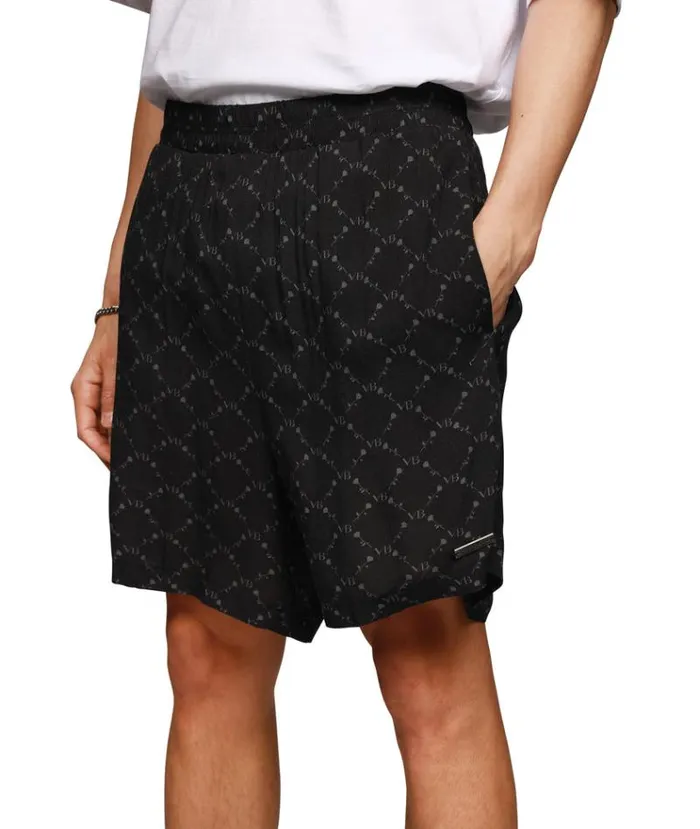MenWomen PANTS and SHORTS Vertere Berlin MONOGRAM VISCOSE SHORTS 8211 BASIC PATTERN BLACK