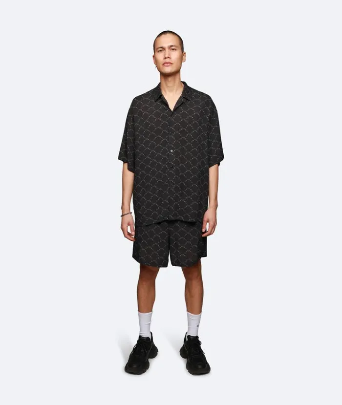 MenWomen PANTS and SHORTS Vertere Berlin MONOGRAM VISCOSE SHORTS 8211 BASIC PATTERN BLACK