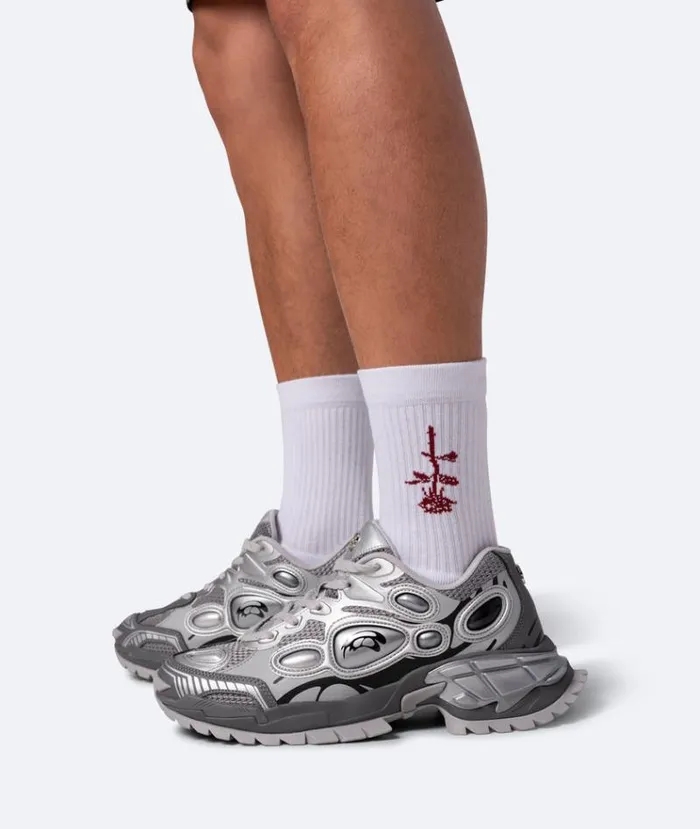 MenWomen SOCKS Vertere Berlin REVERSE ROSE TENNIS SOCKS 8211 WHITE RED