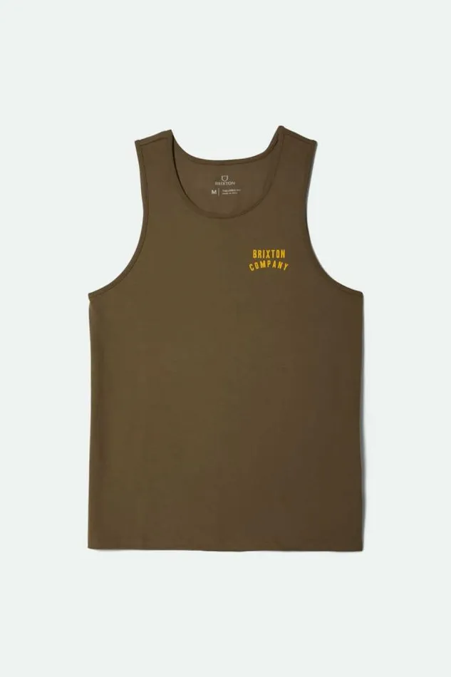 Men Woodburn Tank Top Ivy Greenray Flower Brixton TShirts