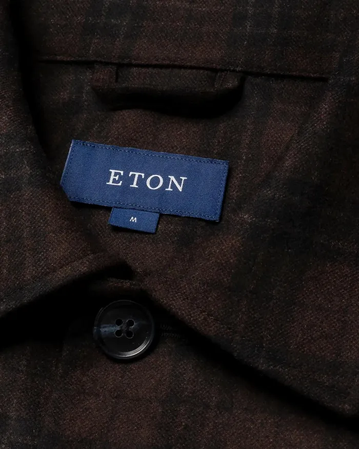 Men Wool Cashmere Overshirt Brown Eton Overshirts Men Wool Cashmere Overshirt Brown Eton Overshirts