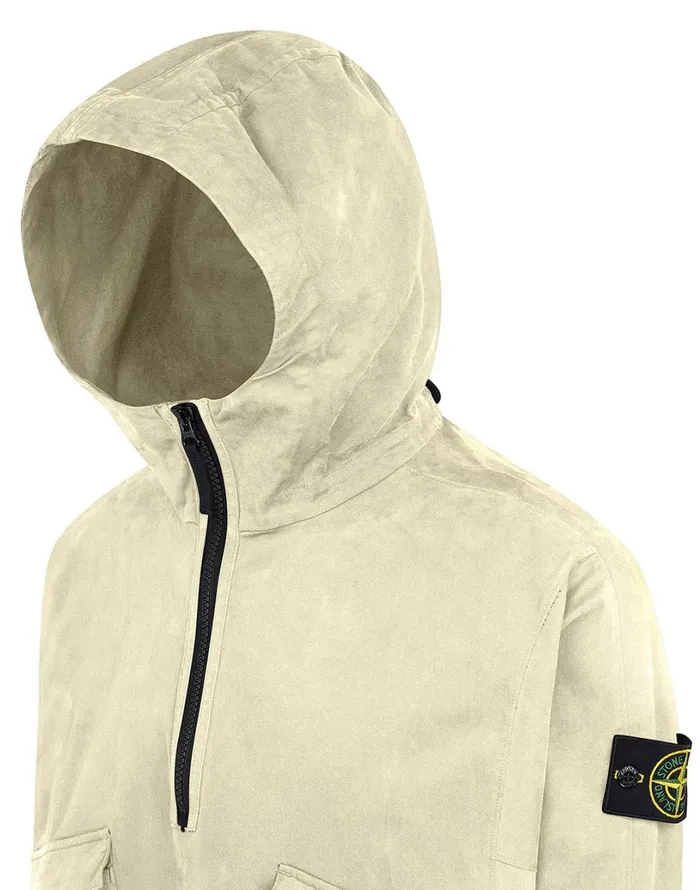 Mens 10510 Hooded Overshirt In Butter Stone Island Overshirts