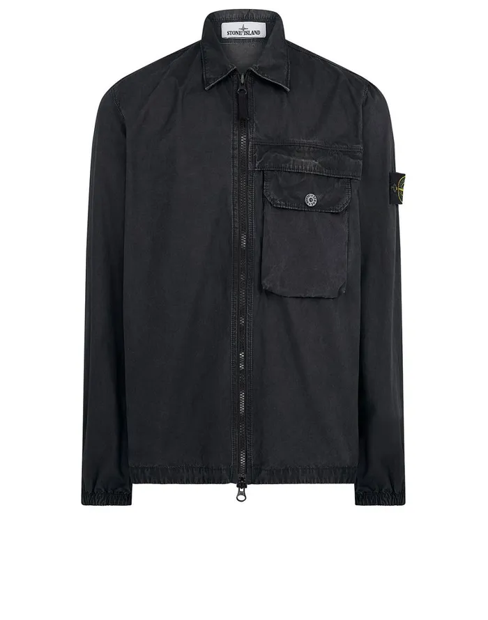 Mens 107Wn TCoOld Overshirt In Charcoal Stone Island Overshirts