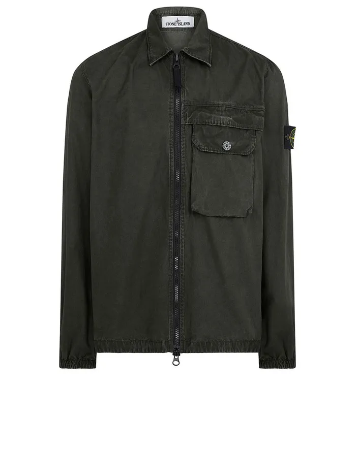Mens 107Wn TCoOld Overshirt In Dark Forest Stone Island Overshirts