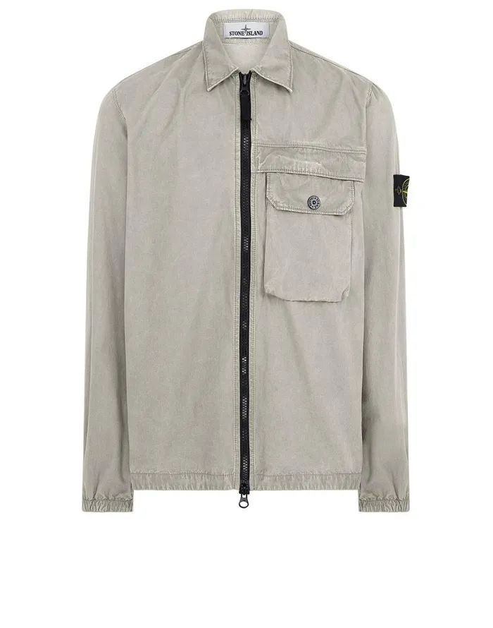 Mens 107Wn TCoOld Overshirt In Dove Grey Stone Island Overshirts